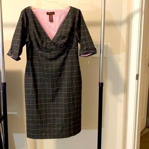 Eliza J of New York Gray Plaid Career Dress Size 14 NWT